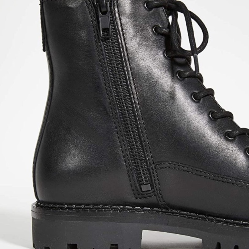 Vince Cabria Lug Combat Leather Boots size 6M Black - Picture 6 of 10